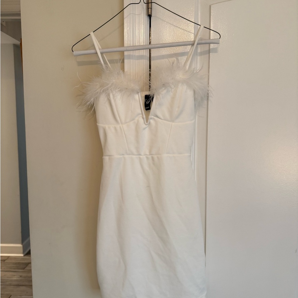 Windsor White Feather mini Dress